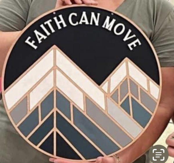 Wood Hanger - Faith Can Move Mountains (UNPAINTED)