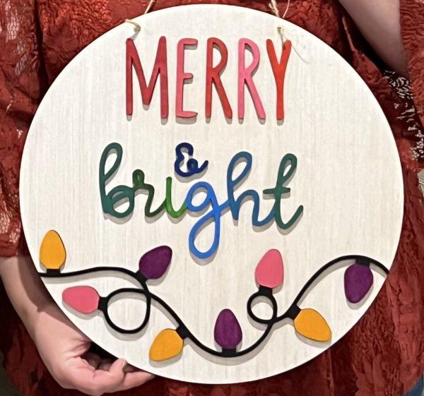 Door Hanger - Merry & Bright (unpainted)